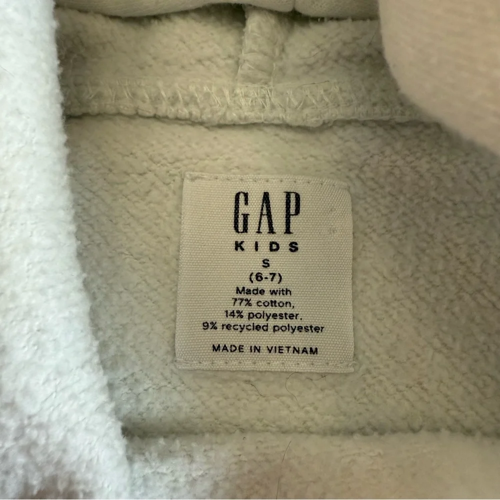 GAP White Hoodie with Pink Lettering